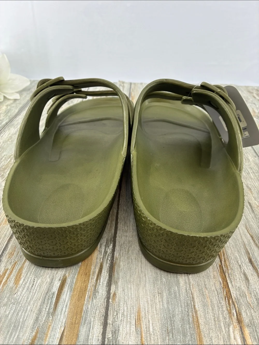 Men’s Two Buckle Slide Sandals Shoes Size 13